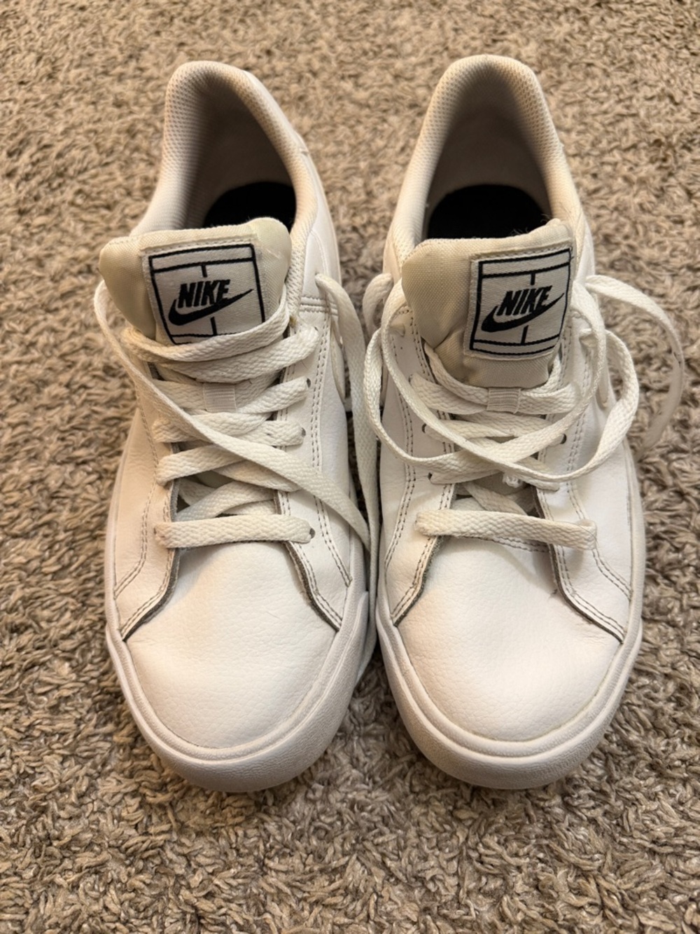 Nike White Low-Top Leather Sneakers - Picture 2 of 4